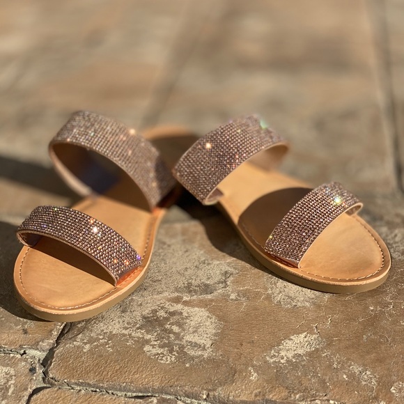 Penny/Bronze Rhinestone Slip on sandal - Picture 3 of 7